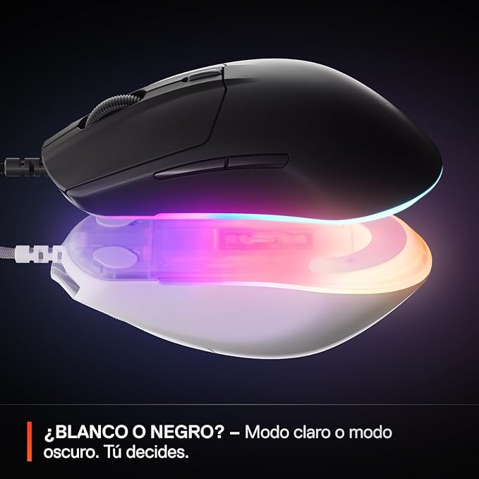 SteelSeries Rival 3 Gen 2 Gaming Mouse — 8500 DPI TrueMove Core Optical Sensor — 60 Million Click Durability — Low Latency — 77g Lightweight — 100% PTFE Feet — RGB — White