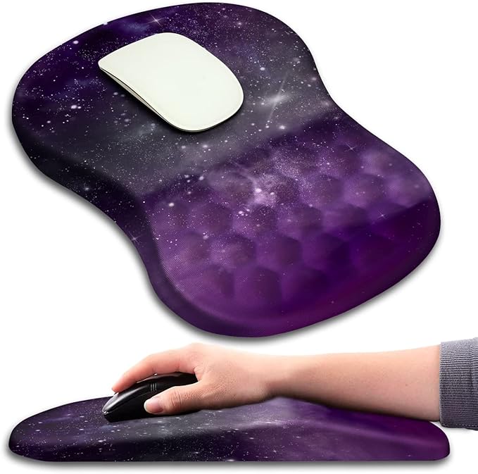Mouse Pad Wrist Support, Ergonomic Mouse Pad with Massage Dot, Comfortable Computer Mouse Pad for Laptop, Wrist Rest Mousepad with Non-Slip PU Base for Office & Home, 12 x 8 in