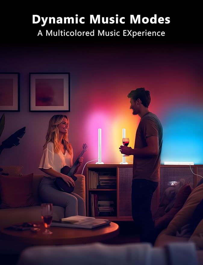 DAYBETTER Smart LED Light Bars, RGB+ICW Gaming Light Bars with Scene and Music Modes, Smart TV Light Bar with Multiple Placement Options, Mood Lighting, Color Changing Light Bar for Gaming Room Decor