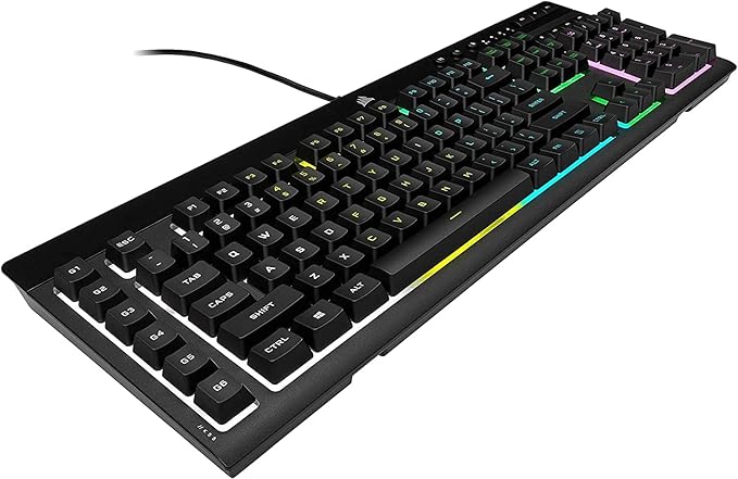Corsair K55 RGB PRO Membrane Wired Gaming Keyboard – QWERTY US Layout, IP42 Dust and Spill-Resistant – 6 Macro Keys with Elgato Integration – iCUE Compatible – PC, Mac, Xbox – Black