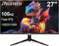 27 Inch Computer Monitor, 100Hz FHD 1080P, Fast-IPS Panel FreeSync Support, 100% sRGB, Eye Care, Frameless 3-Side Borderless Design, HDMI & VGA Ports 100x100mm VESA Mountable (R27 Core)