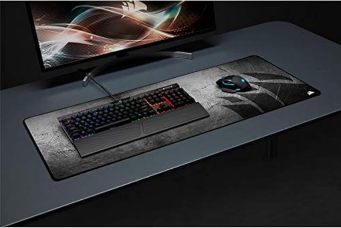 Corsair MM350 PRO Extended XL Premium Spill-Proof Cloth Gaming Mouse Pad – 36.6” Width x 15.7” Height Surface – Black/Gray