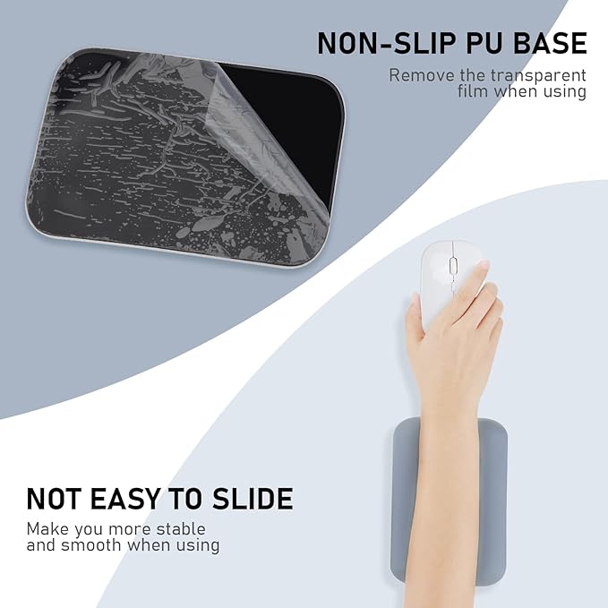 Leolee Elbow Rest Pads for Desk, Blue Ergonomic Wrist Rest with Memory Foam & Non-Slip Base, Armrest Cushion for Office, 2 Packs
