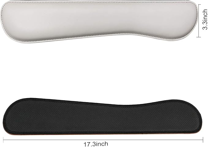 RICHEN Ergonomic PU Leather Keyboard Wrist Rest and Mouse Pad with Wrist Support, Memory Foam Set for Office and Gaming, Comfortable & Lightweight for Easy Typing (White)