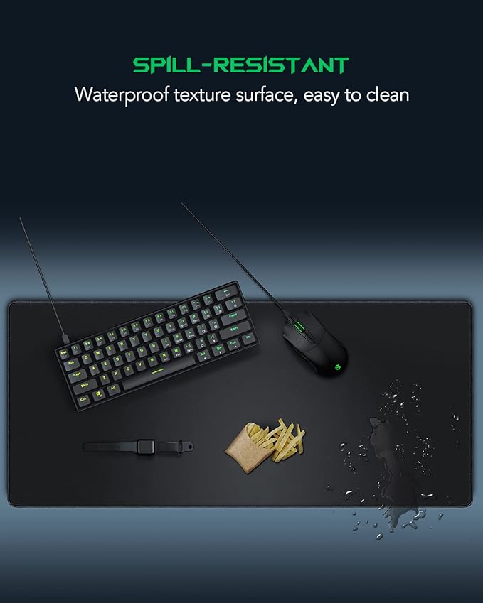 Black Shark Gaming Mouse Pad Desk Mat (35.4" × 15.8" × 0.15") Thick Extended Mousepad Non-Slip Spill-Resistant Mousepad with Special-Textured Surface, Anti-Fray Stitched Edges Desk Pad Manta P3