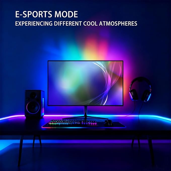 pc sync Light bar，LED Light Strips Deliver Synchronized Lighting Effects with Screen Colors and Music, Compatible with Win/Mac Systems. (PC Sync Light (for 27-inch Models))
