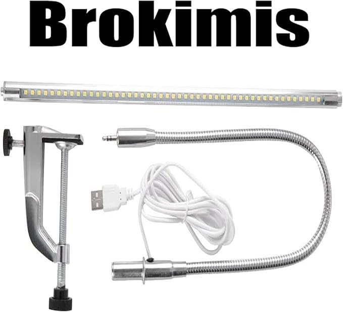 Desk Light with Clamp, USB LED 8W Clip Nail Desk Lamp Eye Care Flexible Gooseneck 360° Clamp Light for Manicure Reading Eyebrow Office Tattoo