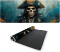 Ghost Gaming Mouse Pad Large Desk Mat Skeleton Pirate Naval Captain Skull Mousepads Computer Keyboard Pad Mouse Mat Laptop Mat 31.5 x 11.8 Mouse Pads for Desk Home Office Gaming