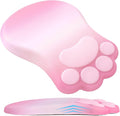 L-SPOUTTO Ergonomic Mouse Pad with Wrist Rest,Cute Cat Paw Mousepad Wrist Support,Comfortable Massage Design Computer Pain Relief Mouse Pad with Non-Slip PU Base for Desk Laptop Gaming,Gradient Pink