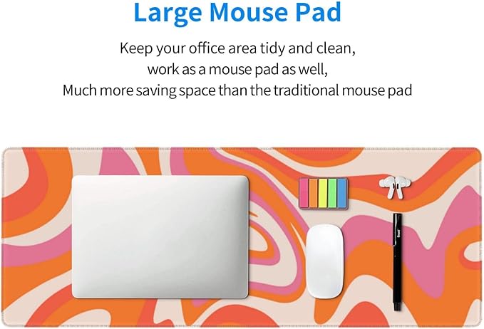 Boho Mouse Pad Extended Large Gaming Mousepad Abstract XL Big Long Oversized Desk Mat Stitched Edges 31.5 X 11.8 Inch for Home Office