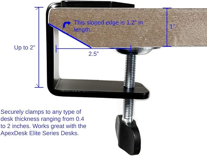 ApexDesk Dual Monitor Arm Desk Mount – Adjustable Height Gas Spring – VESA Mount with C Clamp & Mounting Base – Computer Monitor Stand for Screen up to 32 inch – Holds up to 20 lbs., Black (DMM-24)