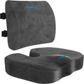 CloudBliss Seat Cushion, Office Chair Cushions, Car Seat Cushion, Lumbar Support Pillow for Office Chair, Back Support Memory Foam Pillow Coccyx Cushion for Tailbone, Coccyx & Back Support, Grey