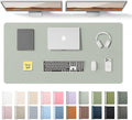YSAGi Leather Desk Protector, Office Mat, Large Mouse Mat, Non-Slip PU Leather Blotter, Laptop Desk Pad, Waterproof Writing Pad for Office and Home (Grayish Green, 47.2" x 23.6")
