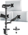 MOUNTUP Triple Monitor Mount Fits Max 32 Inch Screen, Holds 4.4-17.6lbs, 3 Monitors Desk Mount, Triple Monitor Stand for Desk, Adjutable Arm with Clamp/Grommet Base, VESA 75x75/100x100 MU6013A