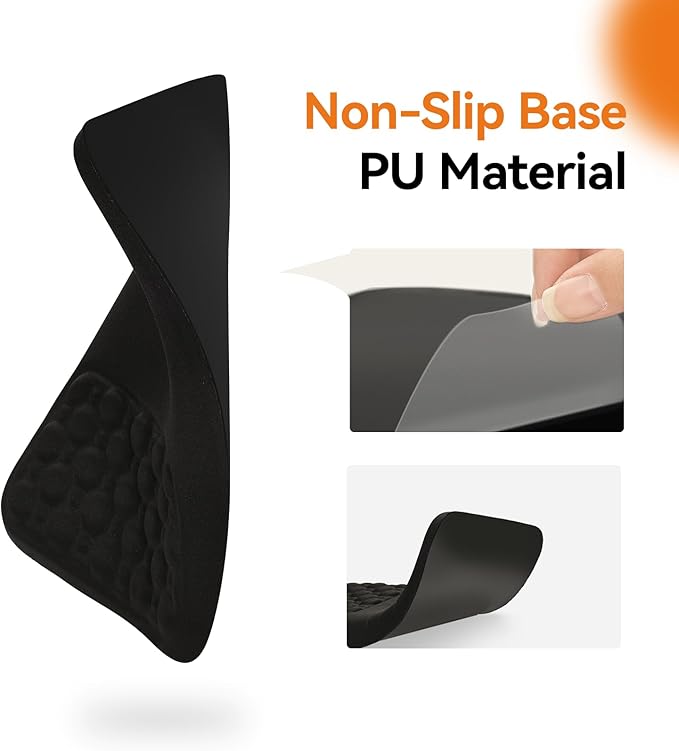 Ospelelf Mouse Pad with Wrist Rest Black Ergonomic Comfortable Wrist Support Mousepad for Laptop Computer