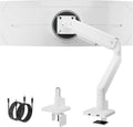 monTEK Single Monitor Arm with USB for Max 45 Inch Ultrawide Screens Adjustable Monitor Desk Mount Holds 35 Lbs Cable Management with C Clamp/Grommet Desk Mount, VESA 75/100mm