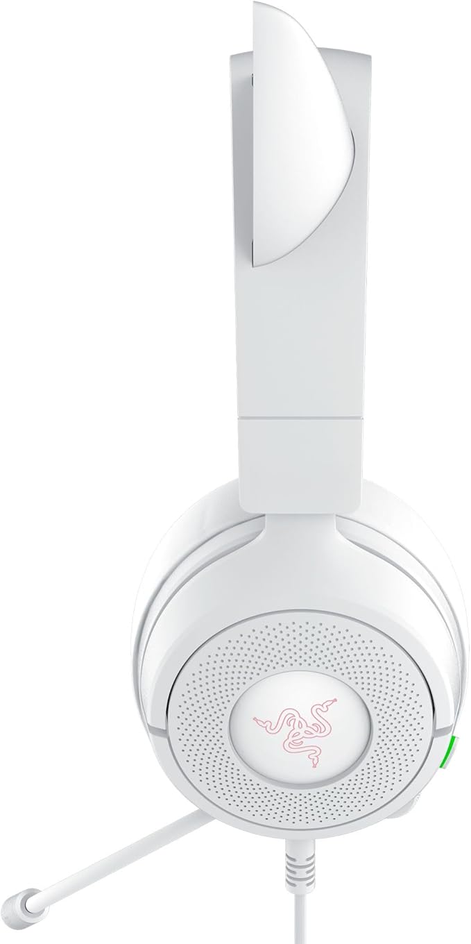 Razer Kraken Kitty V3 X Wired Gaming Headset: Kitty Ears - HyperClear Cardioid Mic - 40 mm Drivers - 7.1 Surround Sound - Comfy Ear Cushions - Cross-Platform via 3.5mm PC, PS5, Xbox, Switch 2 - White