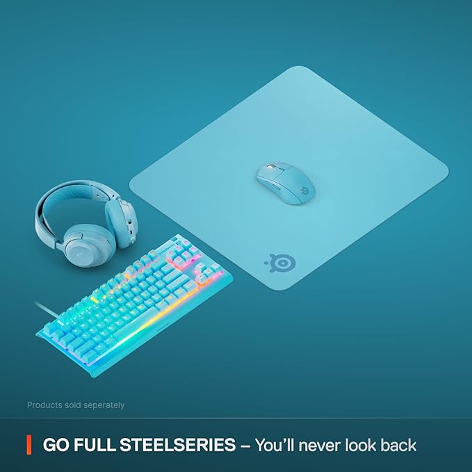 SteelSeries QcK Cloth Gaming Mouse Pad - Exclusive Micro-Woven Surface - Optimized for Gaming Sensors - Maximum Control - Size L - Aqua