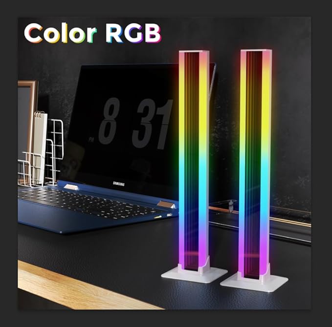 RGBW LED Light Strip, Music Sync RGB IC LED Lights Bars, USB Powered Ambient Lighting, Remote Control Color Changing Gaming TV Backlight for Room PC Gaming Monitor Desk(RGB Light Bar)