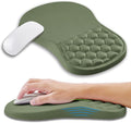 Ergonomic Mouse Pad Wrist Support with Memory Foam Massage Bulge, Carpal Tunnel Mousepad Wrist Rest for Mouse(12x8 inch,Olive Green)