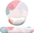 eulps Mouse Pad Wrist Support, Ergonomic Memory Foam Keyboard Wrist Pad & Gel Wrist Rest Set for Computer Keyboard for Easy Typing for Office & Home (Floral Fantasy Set)