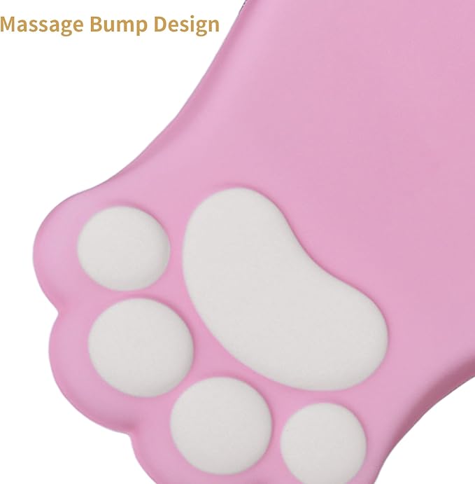 L-SPOUTTO Ergonomic Mouse Pad with Wrist Rest,Cute Cat Paw Mousepad Wrist Support,Comfortable Massage Design Computer Pain Relief Mouse Pad with Non-Slip PU Base for Desk Laptop Gaming Office,Pink