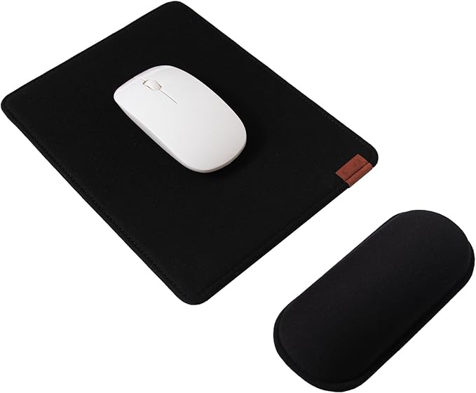 SenseAGE Ergonomic Detachable Mouse Pad with Wrist Rest Support, Adjustable Placement, Non-Slip Base, for Computer & Laptop, Office Desk Accessories, 9.7 x 7.3 in (Black)