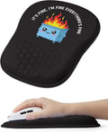 Funny Dumpster on Fire Ergonomic Mouse Pad for Carpal Tunnel Pain Relief, 65% Usable Mouse Area, Memory Foam Concave Wrist Rest for for Office, PC, Gaming