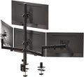 WALI Quad Monitor Mount for 13-27 Inch Screens, Fully Adjustable 4 Monitor Stand with Swivel, Tilt, Rotation, Clamp & Grommet Base Kit, Max Load 22lbs per Screen (M004S), Black