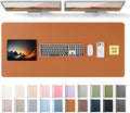 YSAGi Leather Desk Protector, Office Mat, Large Mouse Mat, Non-Slip PU Leather Blotter, Laptop Desk Pad, Waterproof Writing Pad for Office and Home (Brown, 47" x 17")
