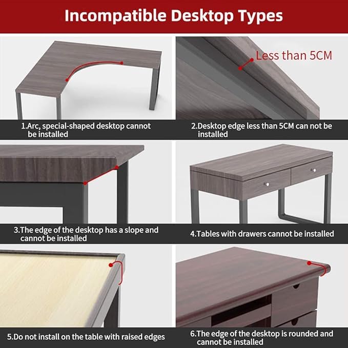 OUGIC Ergonomic Desk Extension Tray, 64x24cm, Clamp Without Punch, Keyboard Drawer Tray, Computer Armrest Table Stand