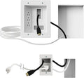 Mount-It! In-Wall TV Cable Management Kit with Power – Triple Outlet, Male Wall Plug and 5ft External & 9ft Behind the Wall Cords, Hand Saw – Easy, Safe Cable Management for TV and Home Theater Setups