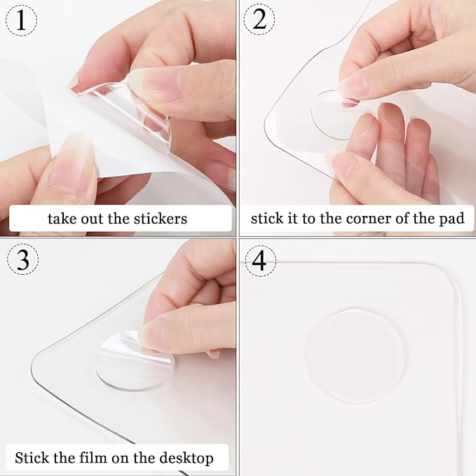 Oterri Clear Writing Desk Pad, 35.4’’x17” Heat Resistant Waterproof PVC Round Edge Durable Desk Protect Mat, Anti-Static Writing Mat Table Protector