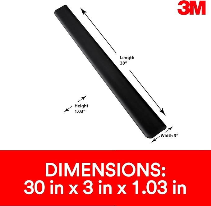 3M Gel Wrist Rest for Standing Desks, Wraps Around Edge of Desk for Comfort, Non-Slip Back Stays in Place (WR200B)
