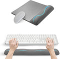 UnivoColors Wide Size Mouse Pad with Wrist Rest & L-Size Keyboard Wrist Rest Set,Premium PU Material,Low-Rebound Cushion,Ergonomic Design,Smooth Mouse Control with Hard Plate,Reduces Fatigue,Gray