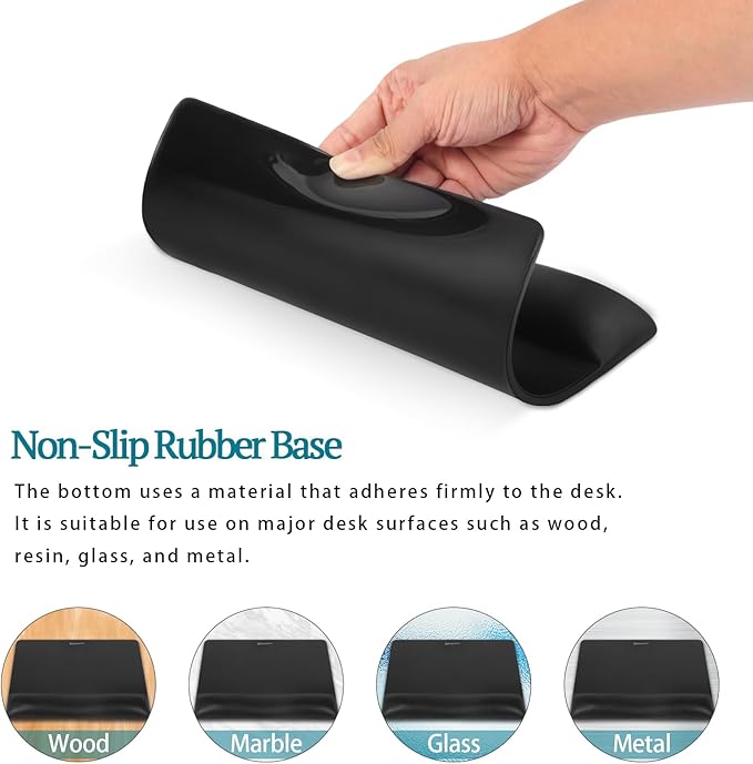 univo colors Wide Size Mouse Pad with Wrist Rest,Premium PU Material,Low-Rebound Cushion,Ergonomic Design,Comfortable Wide-Size Operation,Smooth Mouse Control with Hard Plate,Reduces Fatigue(Black)