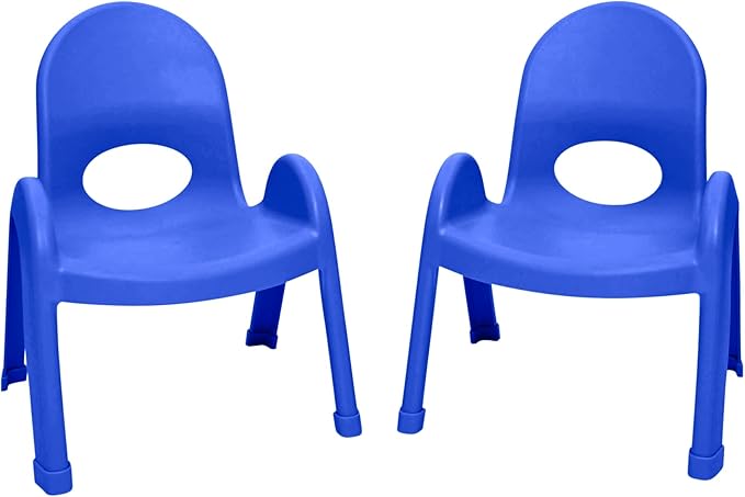 Children’s Factory Value Stack 9" Child Chair, Royal Blue, 2 Pack, Stackable Ergonomic Seating Solution for Classrooms and Homeschools