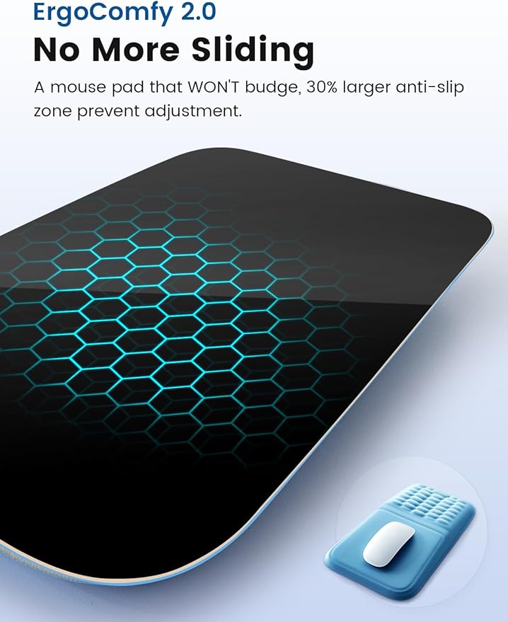 Vaydeer Ergonomic Mouse Pad with Wrist Rest – Memory Foam Mouse Pad with Wrist Support & Massage Bulge, Non-Slip PU Base, Relieves Carpal Tunnel Pain – Ideal Mouse Wrist Rest for Office & Home (Gray)
