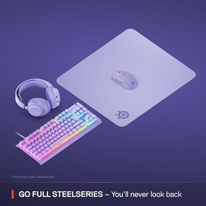 SteelSeries QcK Cloth Gaming Mouse Pad - Exclusive Micro-Woven Surface - Optimized for Gaming Sensors - Maximum Control - Size L - Lavender