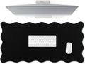Scalloped Desk Mat Large Scalloped Piping Cute Desk Mat Aesthetic Preppy Table Pad Large Nonslip Pad with Edge Stitching Waterproof Gaming(Black,31.5 x 15.75 Inches)