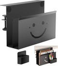 Onemake 2 Tier Desk Side Storage, Funny Smile Clamp on Desk Shelf with Magnetic Pen Holder, Hanging Desk Organizer for Home Office, Fits Flat Edge Tables 0.4" to 2.3"