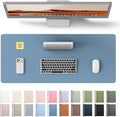 YSAGi Leather Desk Protector, Office Mat, Large Mouse Mat, Non-Slip PU Leather Blotter, Laptop Desk, Waterproof Writing Pad for Office and Home (Blue, 23.6" x 13.8")