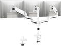 MOUNTUP Triple Monitor Stand Mount - 3 Monitors Desk Mount for Computer Screens Up to 27 inch, Triple Monitor Arm, Heavy Duty Monitors Stand, Each Arm Holds 4.4-19.8 lbs, White