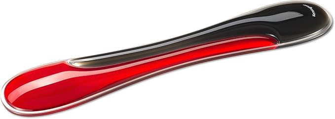Kensington Slim Duo Gel Wrist Rest for Low Profile Keyboard, Wrist Pad for Keyboard, Ergonomic Wrist Pad for Office, Non-Skid Computer Pad with Wrist Support, Red K62442WW, 19" x 3.7"x 0.7”