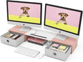 WESTREE Dual Monitor Stand Riser – with Two Drawers