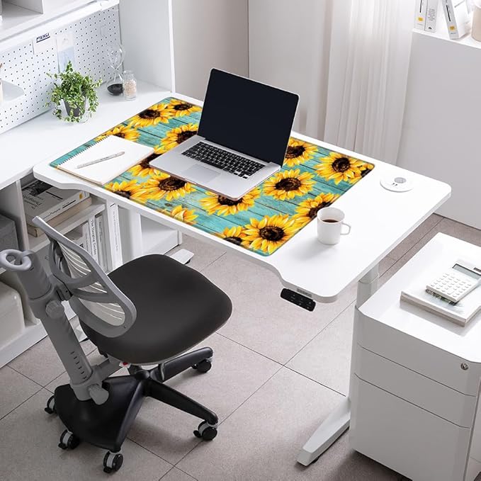 36 x 24 Mouse Pad Extra Large Desk Mat Gaming Mousepad Sunflower Oversized Desk Pad Huge Giant 4XL Computer Mat for Girl Women Work