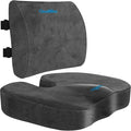 CloudBliss Seat Cushion, Office Chair Cushion, Car Seat Cushion, Lumbar Support Pillow for Office Chair, Back Support Memory Foam Pillow Coccyx Cushion for Tailbone & Coccyx Support, Grey, X-Large