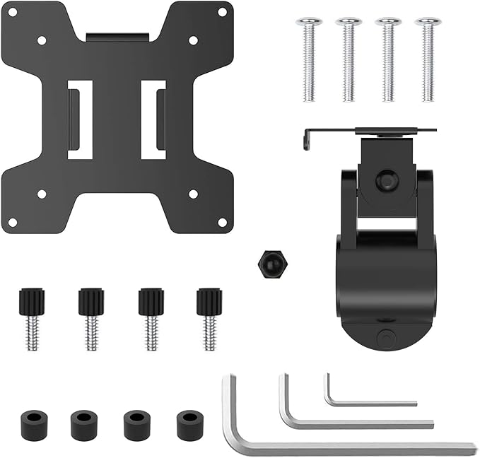 WALI Monitor Pole Mount for Universal Monitor Mounting System, Pole Mount Bracket Fits 1.375”Diameter Pole, Mounting Holes for 75 x 75mm and 100 x 100mm (VES01), Black
