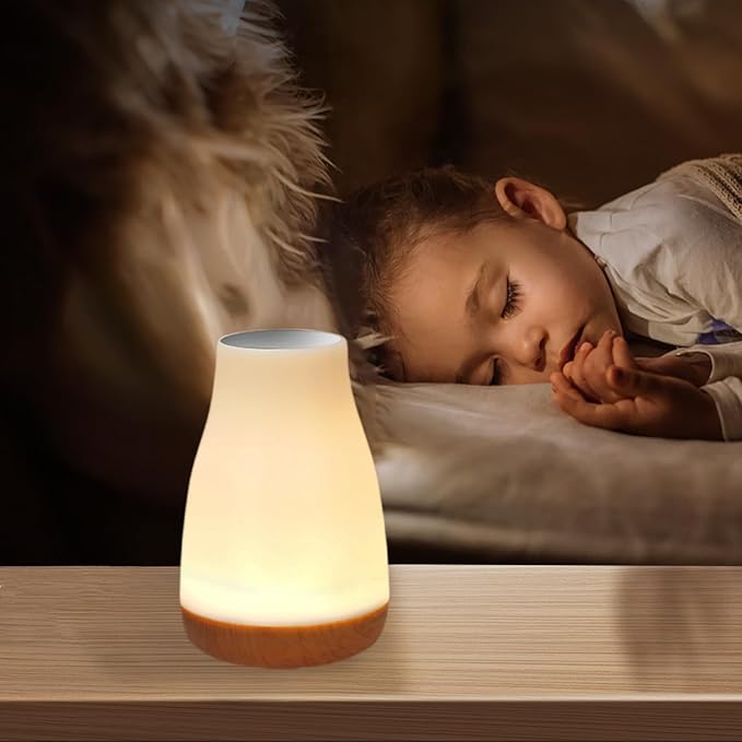 Night Light,13 RGB Colors & 5 Brightness, USB Rechargeable Desk Lamp, Remote Control Dimmable Night Light with RGB Color Changing,Portable Lamp for Baby, Bedroom, Living Room