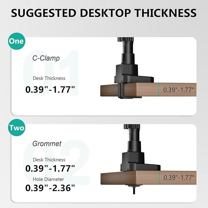 WALI Triple Monitor Mount - Extra Tall 3 Monitor Desk Mount for 13-49 Inch Ultrawide Screens, Up to 44 lbs, Fully Adjustable Heavy Duty Gas Springs, VESA 75/100 mm (GSDM003-P), Black